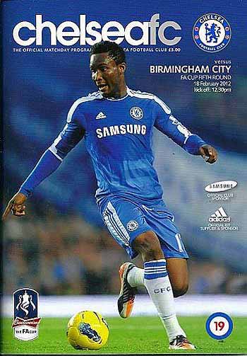 programme cover for Chelsea v Birmingham City, 18th Feb 2012