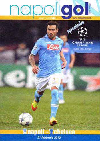 programme cover for Napoli v Chelsea, 21st Feb 2012