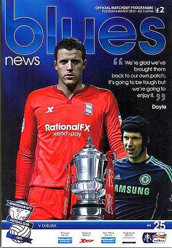 programme cover for Birmingham City v Chelsea, 6th Mar 2012