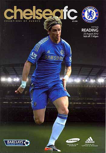 programme cover for Chelsea v Reading, Wednesday, 22nd Aug 2012