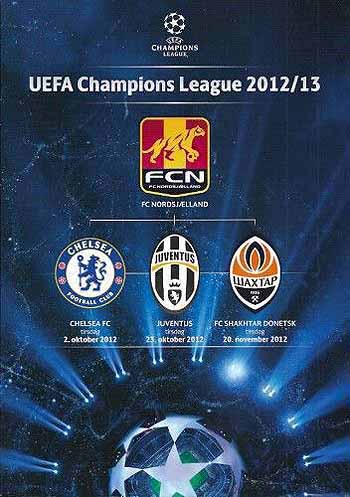 programme cover for F.C. Nordsjaelland v Chelsea, Tuesday, 2nd Oct 2012