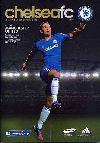 programme cover for Chelsea v Manchester United, 31st Oct 2012
