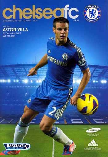 programme cover for Chelsea v Aston Villa, 23rd Dec 2012