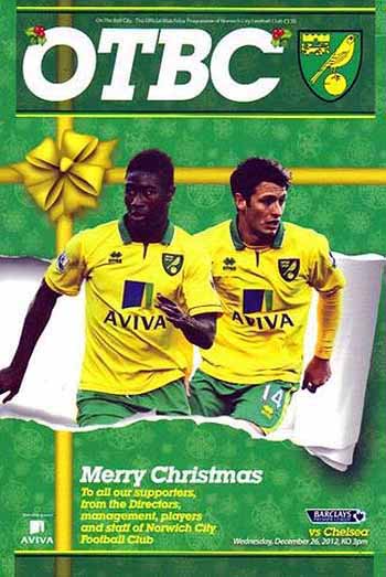 programme cover for Norwich City v Chelsea, 26th Dec 2012