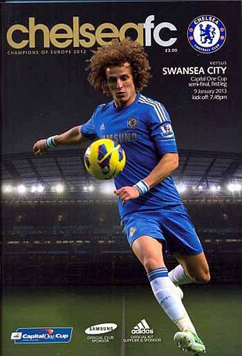 programme cover for Chelsea v Swansea City, 9th Jan 2013