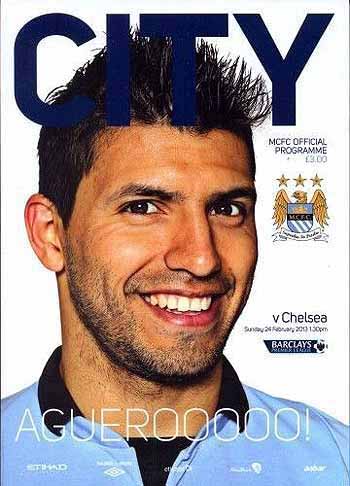 programme cover for Manchester City v Chelsea, 24th Feb 2013