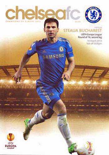 programme cover for Chelsea v Steaua Bucharest, 14th Mar 2013