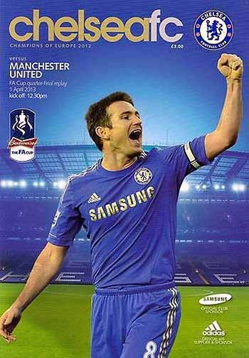programme cover for Chelsea v Manchester United, 1st Apr 2013