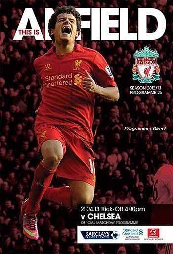 programme cover for Liverpool v Chelsea, 21st Apr 2013
