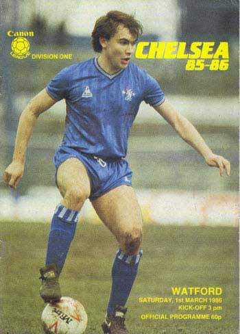 programme cover for Chelsea v Watford, Saturday, 1st Mar 1986