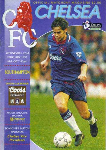 programme cover for Chelsea v Southampton, Wednesday, 22nd Feb 1995