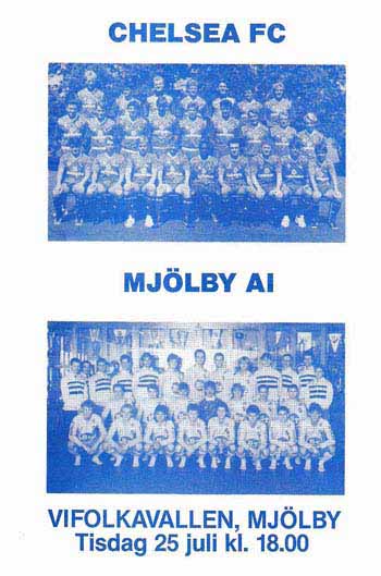 programme cover for Mjölby AI v Chelsea, 25th Jul 1989