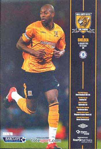 programme cover for Hull City v Chelsea, 9th Jan 2010