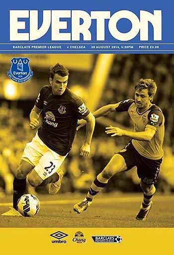 programme cover for Everton v Chelsea, 30th Aug 2014