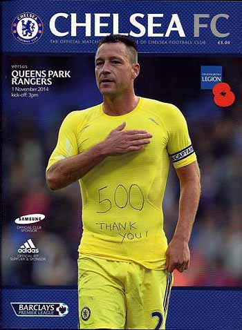 programme cover for Chelsea v Queens Park Rangers, 1st Nov 2014