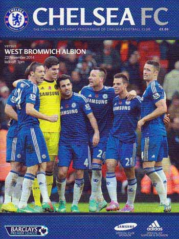 programme cover for Chelsea v West Bromwich Albion, 22nd Nov 2014