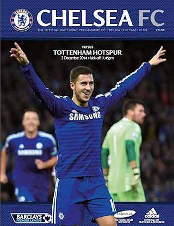 programme cover for Chelsea v Tottenham Hotspur, 3rd Dec 2014
