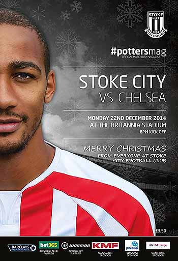 programme cover for Stoke City v Chelsea, 22nd Dec 2014