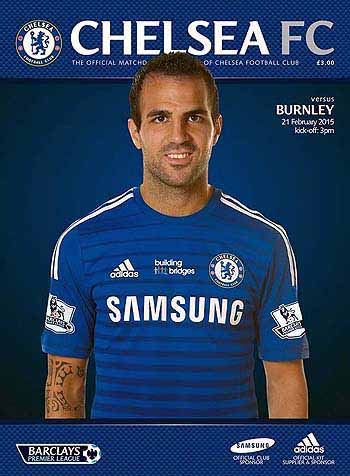programme cover for Chelsea v Burnley, 21st Feb 2015