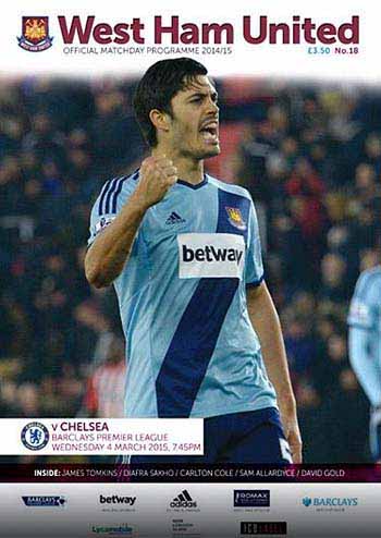 programme cover for West Ham United v Chelsea, 4th Mar 2015