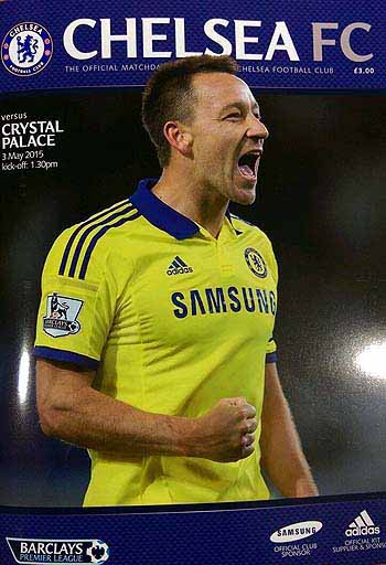 programme cover for Chelsea v Crystal Palace, 3rd May 2015