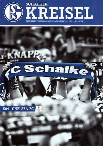programme cover for Shalke 04 v Chelsea, 25th Nov 2014