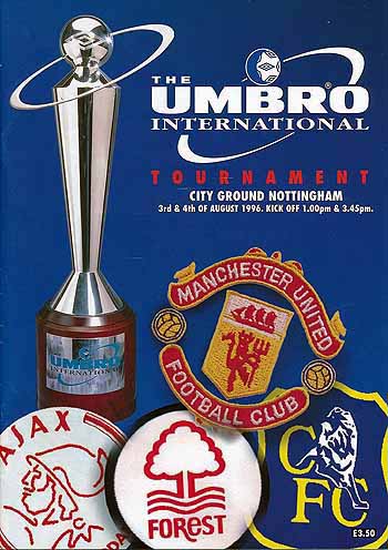 programme cover for Ajax v Chelsea, 4th Aug 1996