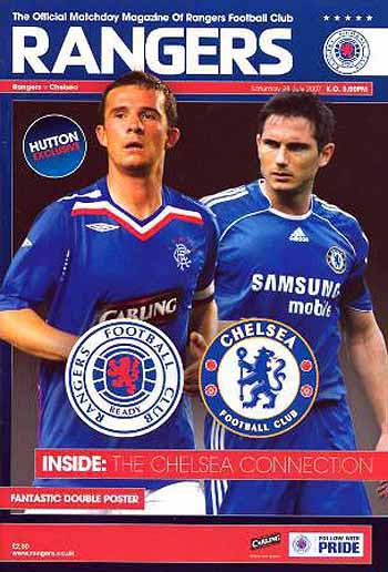 programme cover for Rangers v Chelsea, 28th Jul 2007