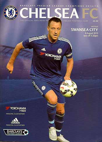 programme cover for Chelsea v Swansea City, 8th Aug 2015