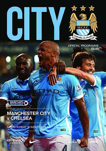 programme cover for Manchester City v Chelsea, 16th Aug 2015