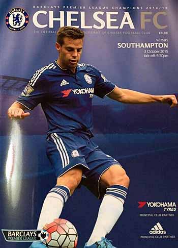 programme cover for Chelsea v Southampton, 3rd Oct 2015