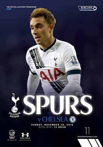 programme cover for Tottenham Hotspur v Chelsea, 29th Nov 2015