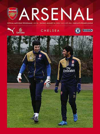 programme cover for Arsenal v Chelsea, 24th Jan 2016