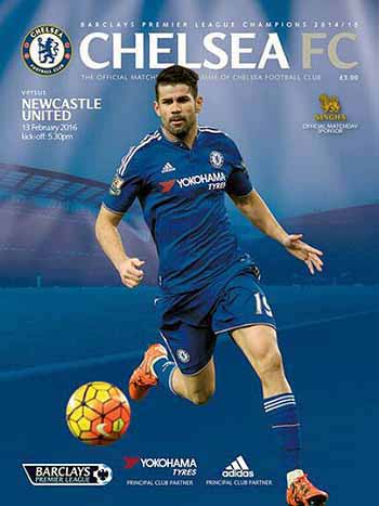programme cover for Chelsea v Newcastle United, 13th Feb 2016