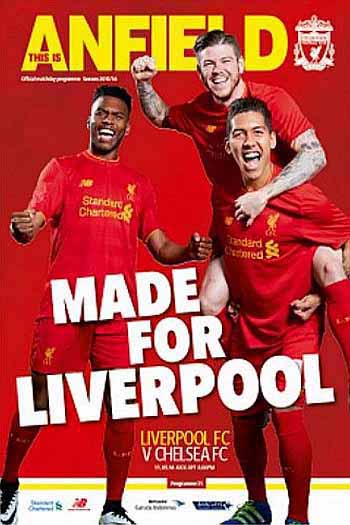 programme cover for Liverpool v Chelsea, Wednesday, 11th May 2016