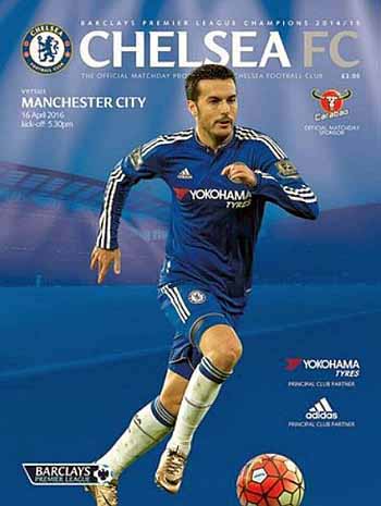 programme cover for Chelsea v Manchester City, 16th Apr 2016