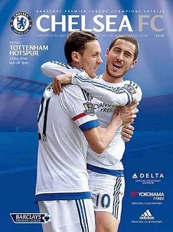 programme cover for Chelsea v Tottenham Hotspur, 2nd May 2016