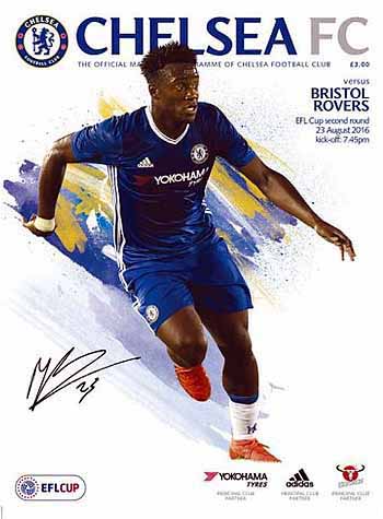 programme cover for Chelsea v Bristol Rovers, 23rd Aug 2016