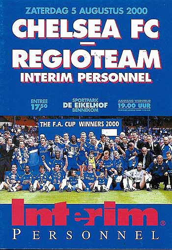 programme cover for Bennekom Regional Team v Chelsea, 5th Aug 2000