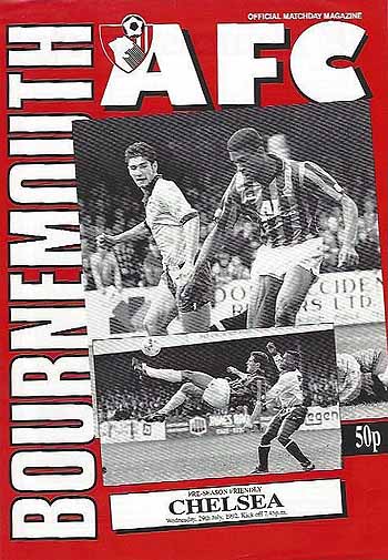 programme cover for AFC Bournemouth v Chelsea, 29th Jul 1992