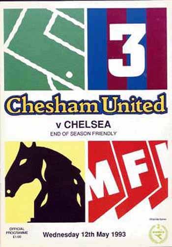 programme cover for Chesham United v Chelsea, Wednesday, 12th May 1993