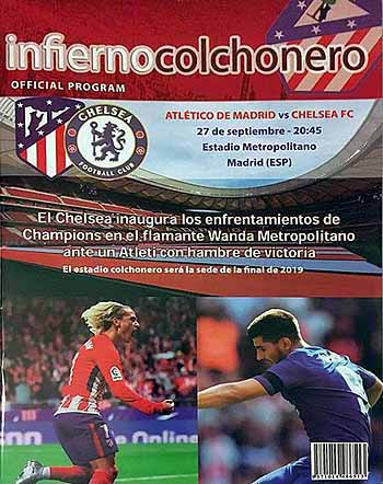 programme cover for Atlético Madrid v Chelsea, 27th Sep 2017
