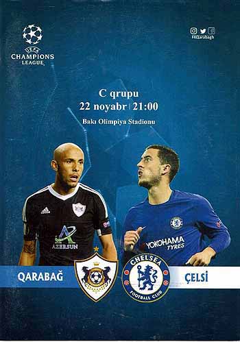 programme cover for Qarabağ v Chelsea, 22nd Nov 2017