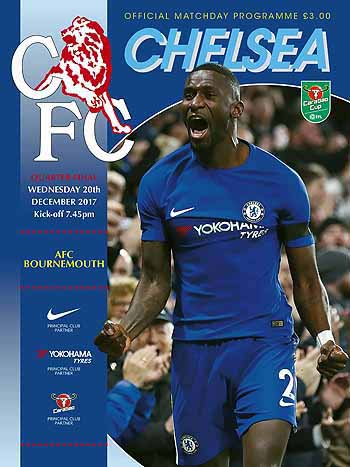 programme cover for Chelsea v AFC Bournemouth, Wednesday, 20th Dec 2017