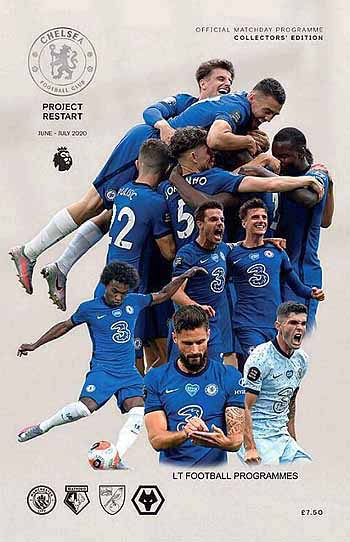 programme cover for Chelsea v Watford, 4th Jul 2020