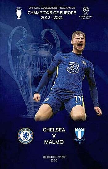 programme cover for Chelsea v Malmo FF, Wednesday, 20th Oct 2021
