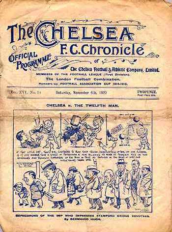 programme cover for Chelsea v Preston North End, 6th Nov 1920