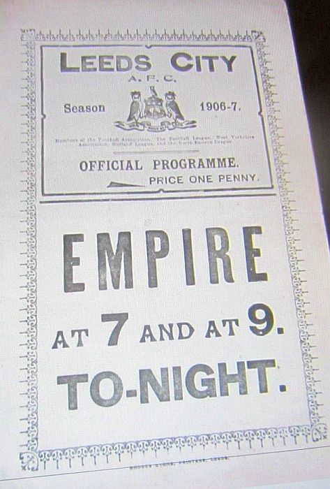 programme cover for Leeds City v Chelsea, Saturday, 17th Nov 1906
