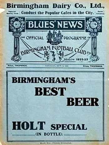 programme cover for Birmingham v Chelsea, 2nd Sep 1922