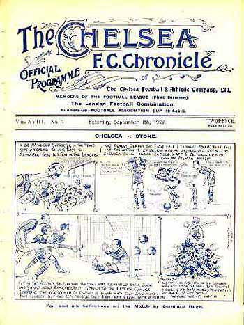 programme cover for Chelsea v Middlesbrough, 9th Sep 1922